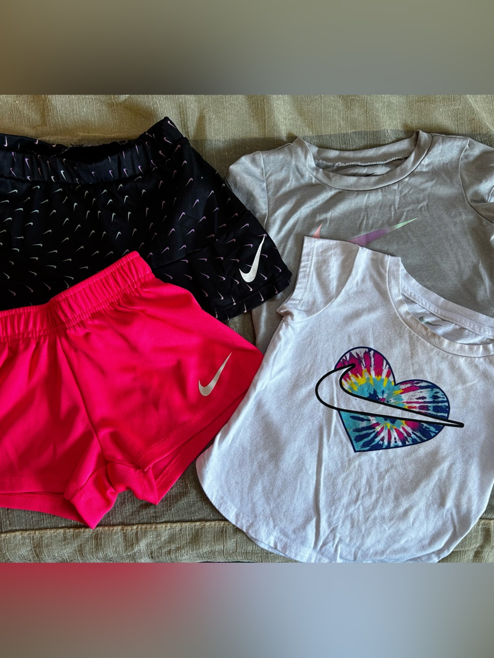 Nike Kids Athletic Shorts Set - Hot Pink & Black